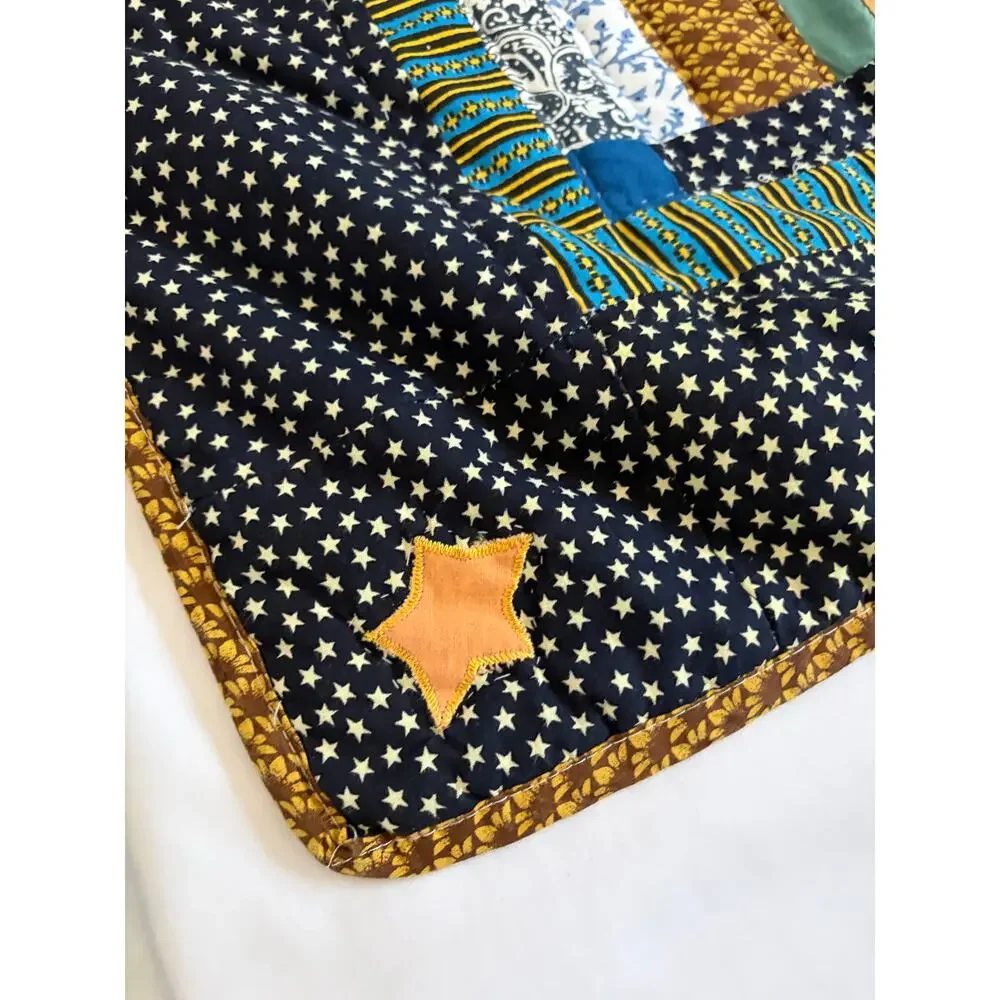 Vintage Handmade Little House Quilt 2000 Village Hand Stitched 48